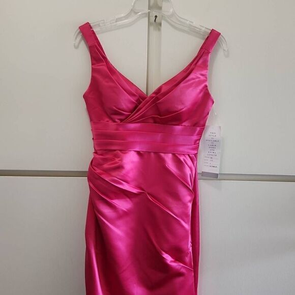 Bill Levkoff Style 526 Bridesmaid/Formal/ Evening Gown in Watermelon Pink, NWT, - Picture 4 of 12